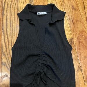 Zara collared crop top